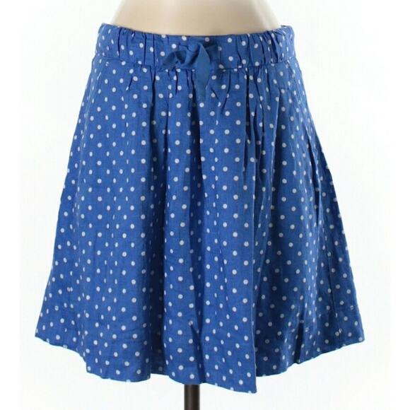 J Crew Boardwalk Linen Skirt Polka Dotted 2 - Picture 1 of 8